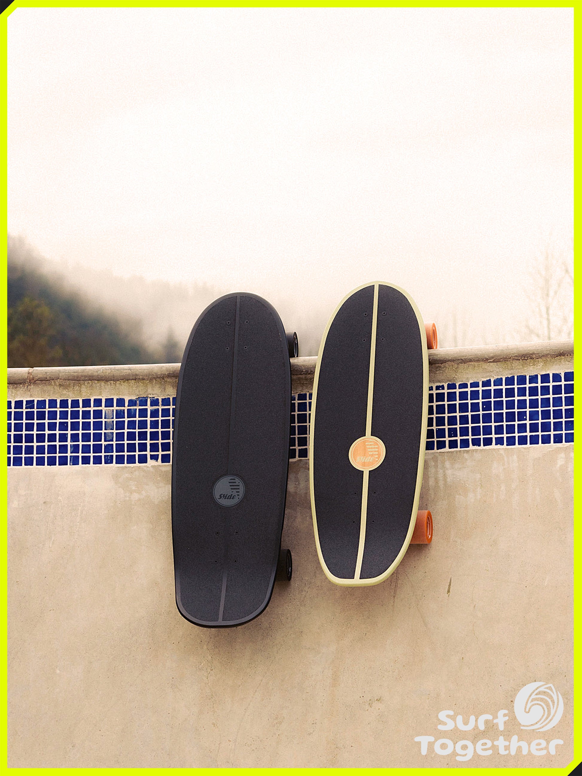 Detalle | Slide Trim Citrus 28” SurfSkate | Vista desde Arriba