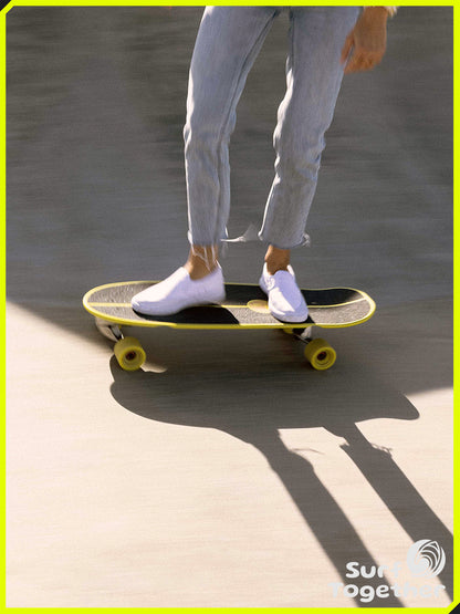 Estilo de Vida | Slide Gussie Spoon 31" SurfSkate | Chica sobre SurfSkate